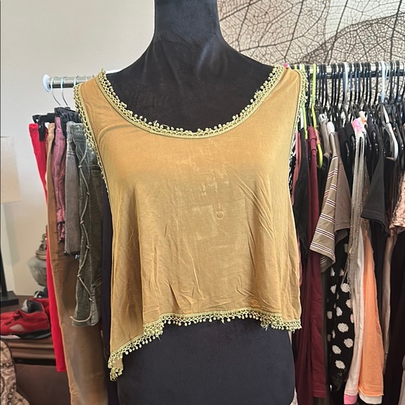 POL Tops - POL Olive Asymmetrical Crop Tank Top